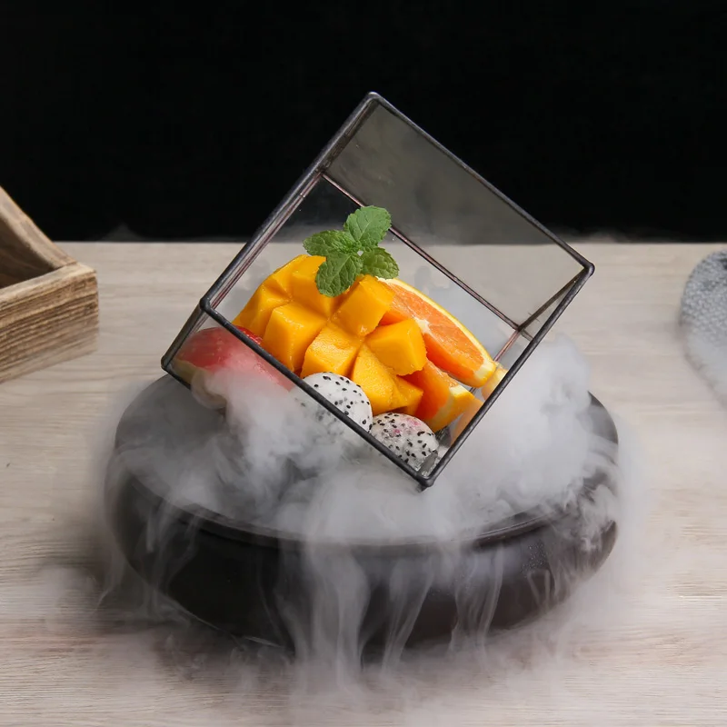 

Hotel characteristic smoke dry ice tableware Creative special-shaped molecular food plate Artistic conception dish ceramic plate