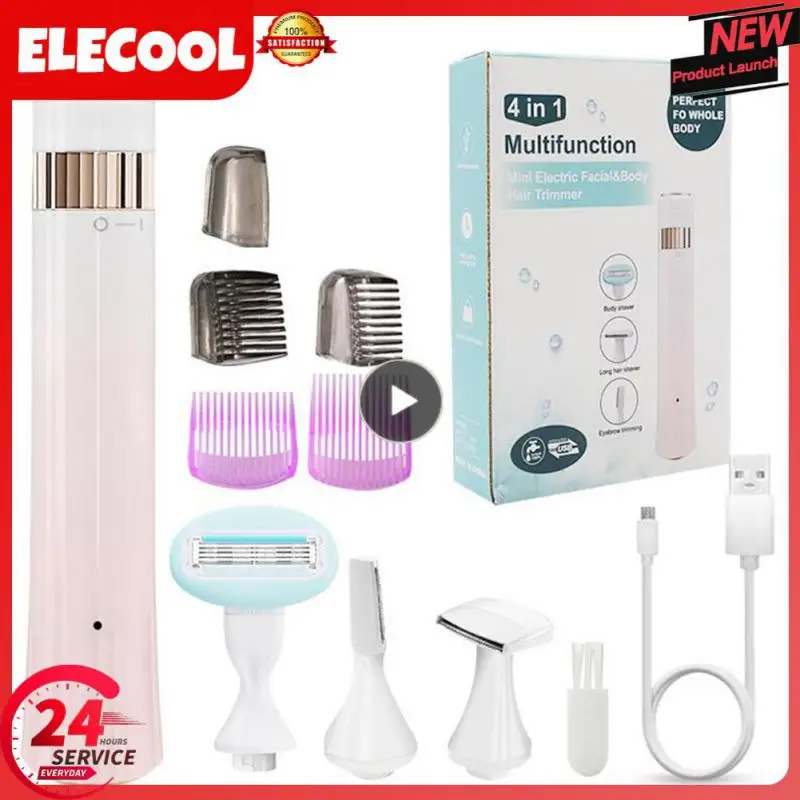 

4 in 1 Electric Hair Remover Rechargeable Lady Shaver Nose Hair Eyebrow Body Leg Armpit Bikini Trimmer Waterproof Women Epilator