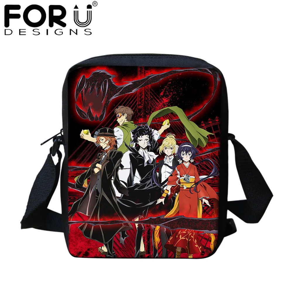 

FORUDESIGNS Anime Bungou Stray Dogs Teen Boys Girls Messenger Bag Satchel Casual Cartoon Schoolbag Shoulder Bag Crossbody Bags