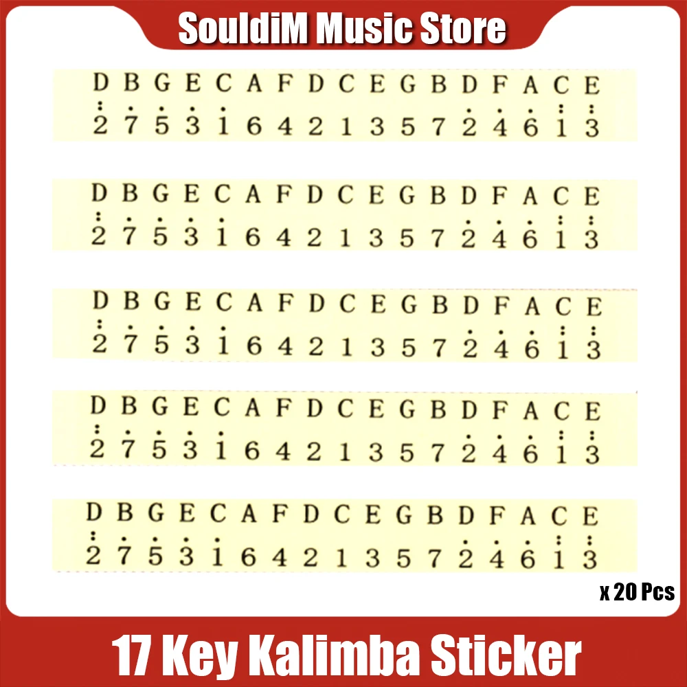 

20Pcs African Thumb Piano Key Sticker 17Keys Kalimba Note Stickers Decals for Beginner Musical Instrument Accessories