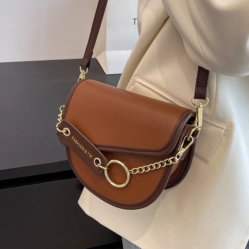 

Women 2022 Winter Chain Luxury Travel Handbags Purses Simple Designer Small PU Leather Crossbody Shoulder Bags For