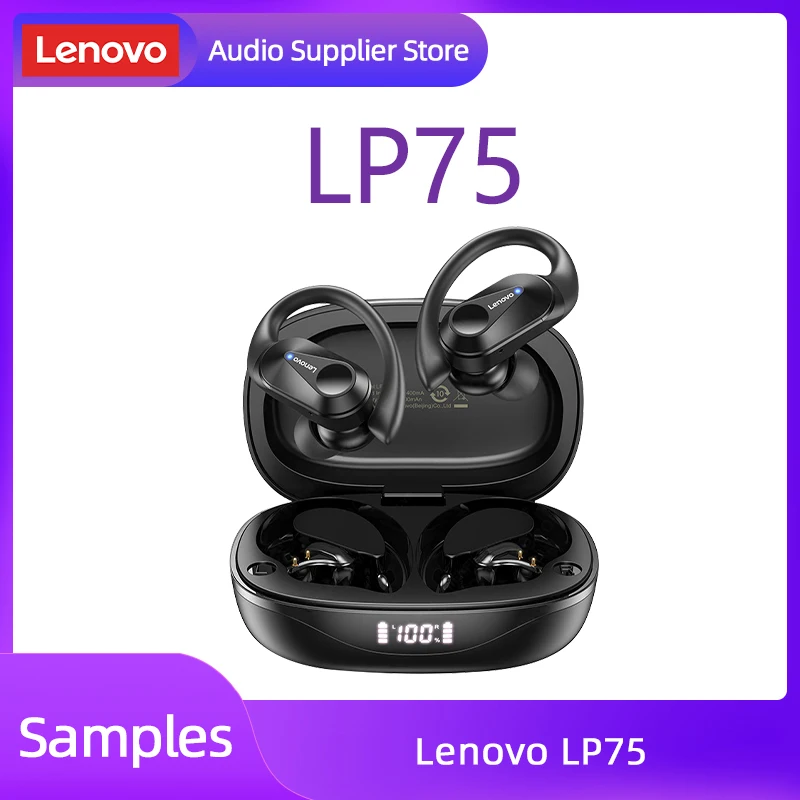

Оригинальные беспроводные наушники Lenovo LP75 TWS 5,3, Bluetooth наушники, спортивные наушники-вкладыши со светодиодным цифровым дисплеем, гарнитура с шумоподавлением