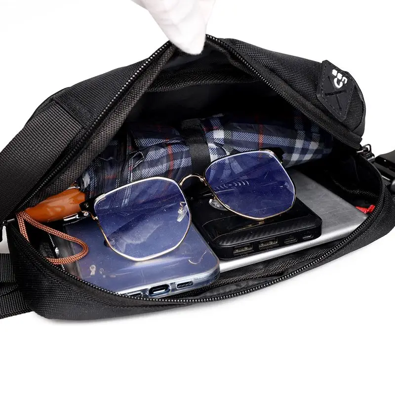 Fashion Travel Chest Bag Men's Business Leisure Shoulder Bag Sports Riding Chest Bags Large Capacity Waterproof Messenger Bag