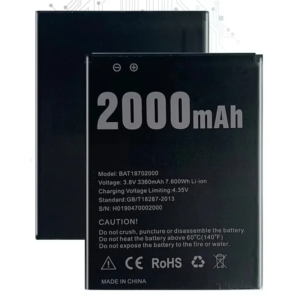 БАТ 18702000 Аккумулятор 2000 мАч для батарей DOOGEE X50 Bateria