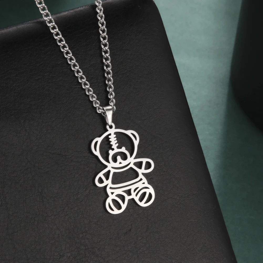 

Cute Animal Pendant Necklace Stainless Steel Necklace for Men Women Fashion Choker Jewelry for Girl Birthday Gifts