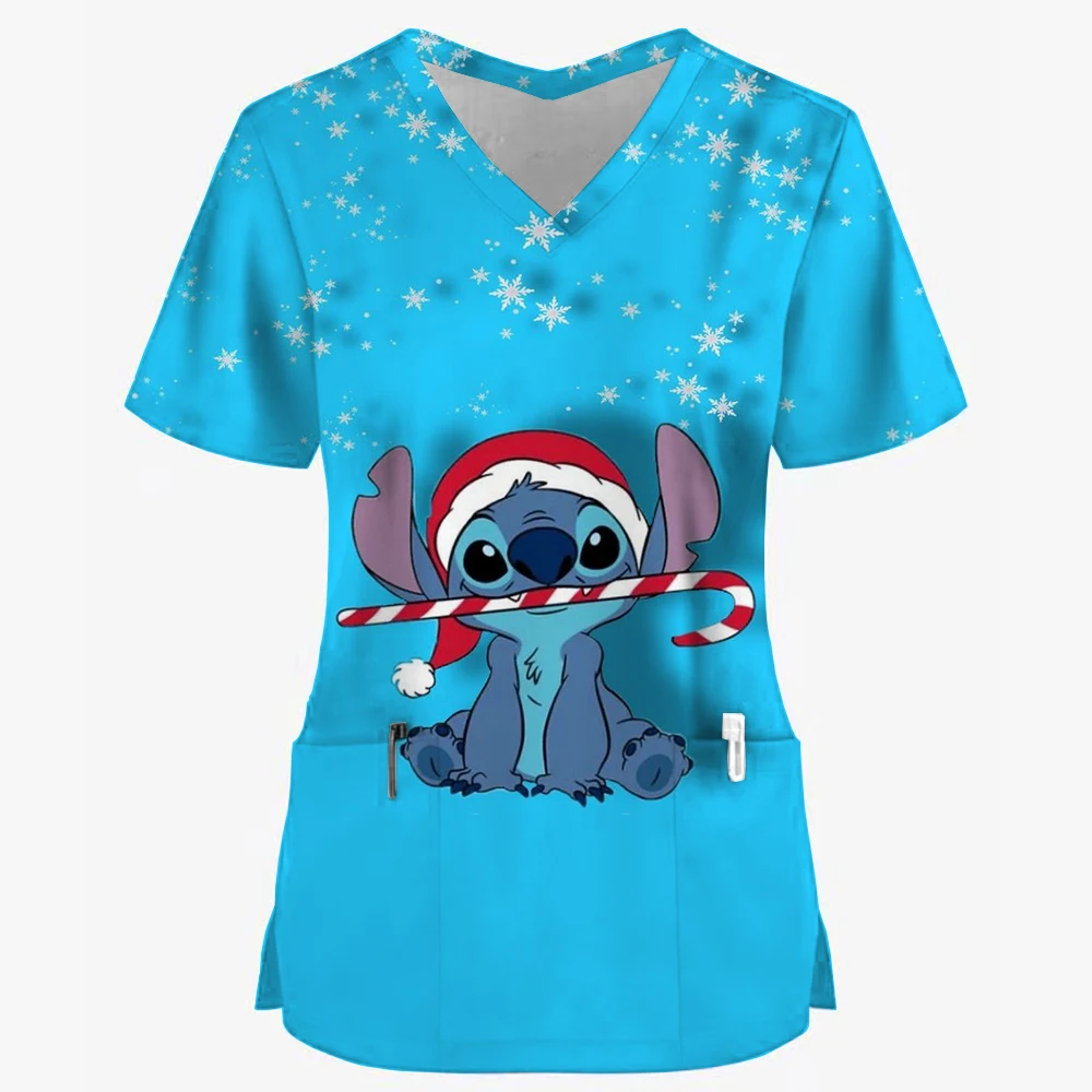 Футболка женская летняя с V-образным вырезом и карманами