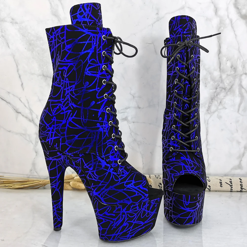 Leecabe 17CM/7inches Pole dancing shoes High Heel platform Pole Dance boot