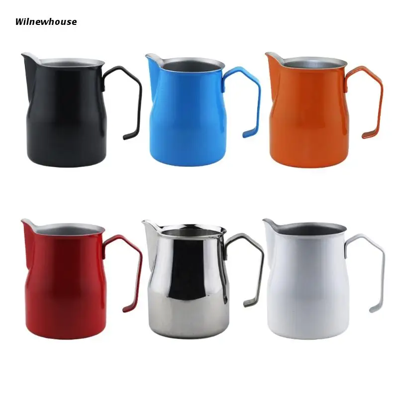 

F63A Milk Frothing Pitcher Jug - 12oz/350ML Stainless Steel Coffee Tools Cup - Suitable for Espresso, Latte Art and Frothing