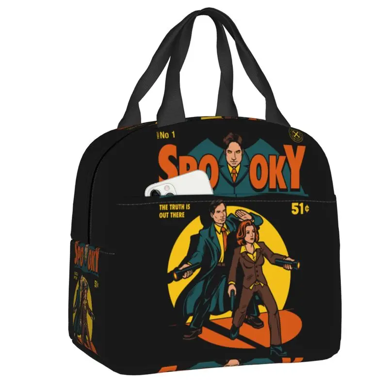 

The X Files Truth Is Out There Insulated Lunch Tote Bag Spooky Mulder Scully Dana Fox Cases Tv Portable Cooler Thermal Bento Box