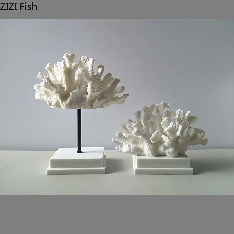 

Simulated White Coral Statue Resin Crafts Modern Artwork Desk Decoration Ornaments Coral Sculpture Room Aesthetics Decor