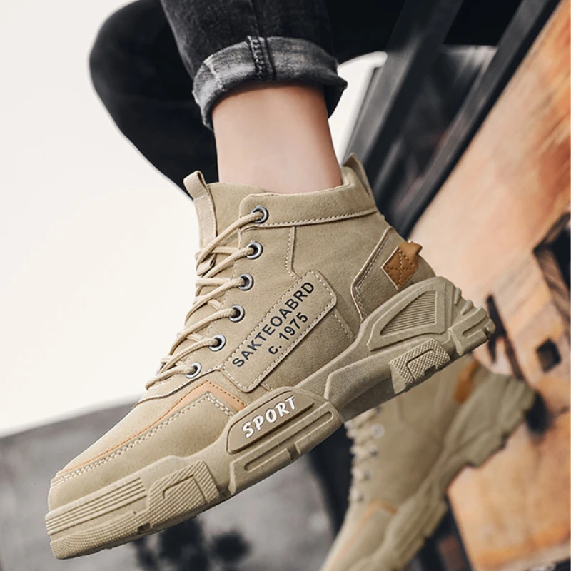 Мужские мотоциклетные ботинки 2023Men повседневная обувь для инструментов высокие