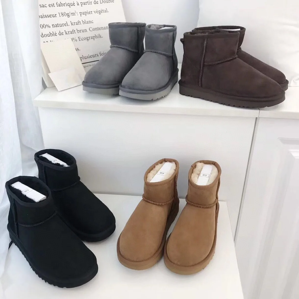 

Classic Versatile Snow Boots Women's 2022 New Sheepskin Wool Integrated Winter Warm Cotton Shoes Concise Boots For Women