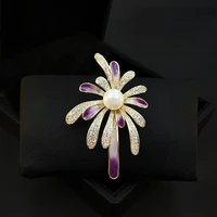 colorful fireworks brooch women design high end suit accessories coat pin decorative corsage pearl rhinestone jewelry pins gifts