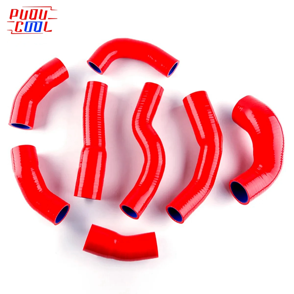 

For Abarth 500 595 695 1.4L T-JET Garrett 1446 Turbo Boost Replacement Intercooler Silicone Pipe Tube Hoses Kit 8Pcs