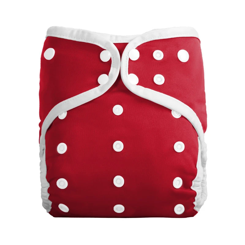 

Waterproof Pul Solid Color Ai2 Cloth Diaper with 2 Nappy Inserts Adjustable Reusable Newborn Pocket Diapers Fit 3-15Kg Infant