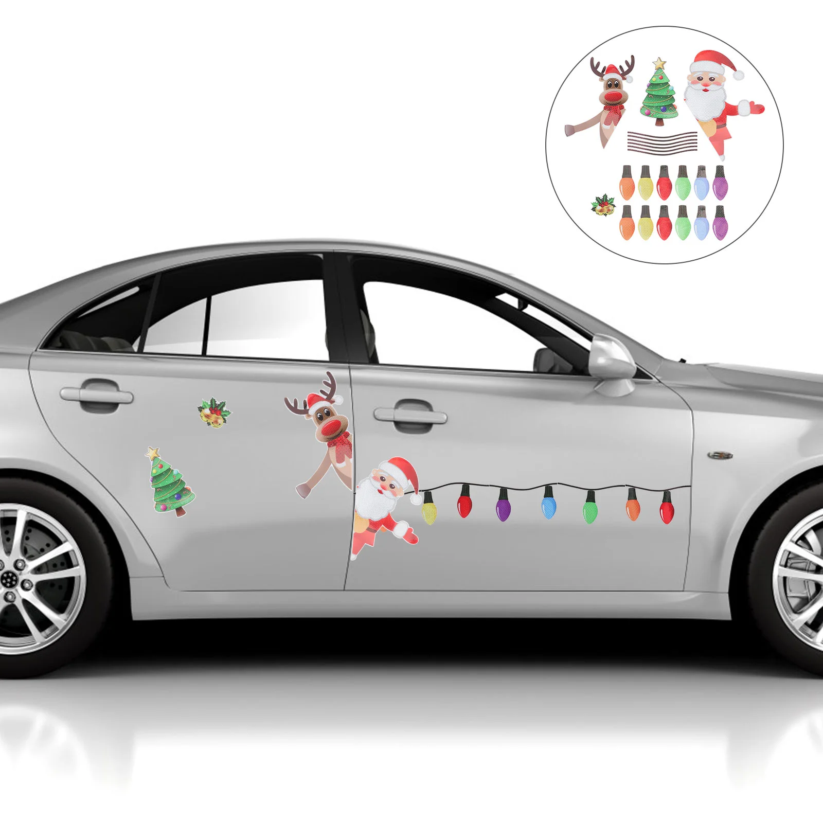

Car Sticker Christmasmagnets Stickers Refrigeratordecorative Reflective Decoration Pagersbeepers 90Sdecal Vehicle Party Ornament