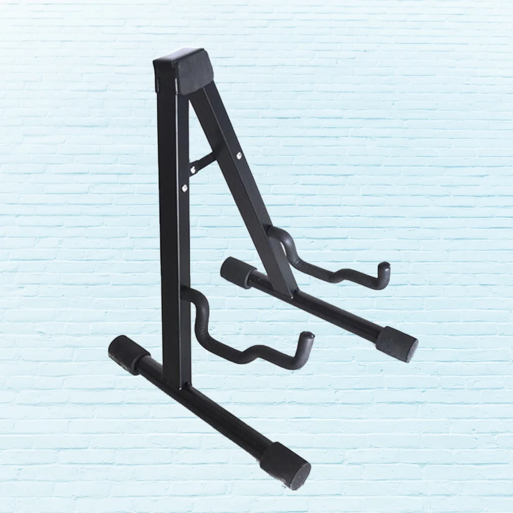 

Vertical Non-slip Guitar Stand Metal A-shaped Holder Guitar Accessories (Black)