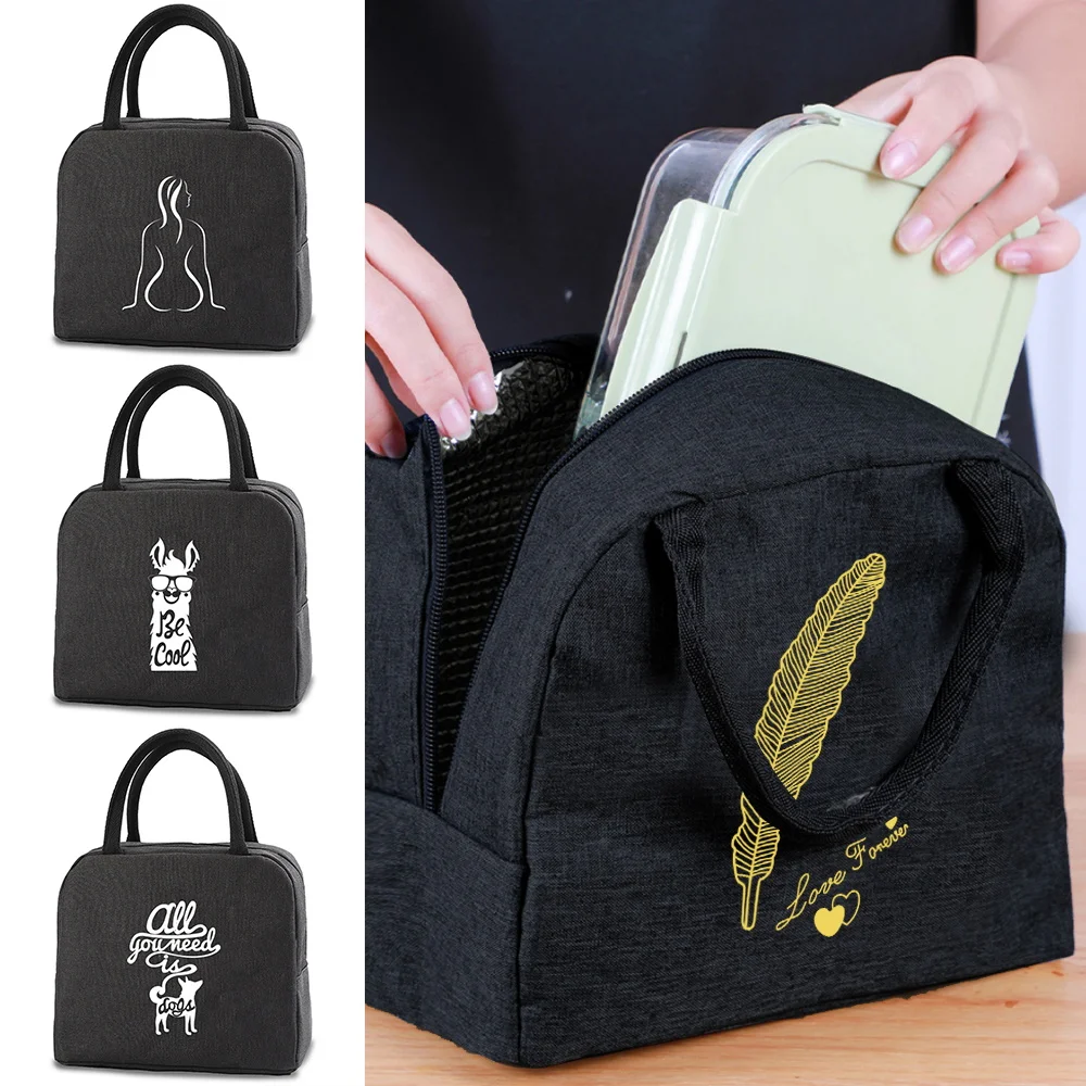 

Insulated Lunch Bags Dinner Handbag Portable Canvas Box for Kids Women Cooler Bag Thermal Cold Food Container School Trip Picnic