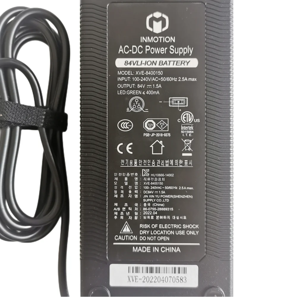 Оригинальное зарядное устройство INMOTION V8 V10 100-240 В для самобалансирующегося