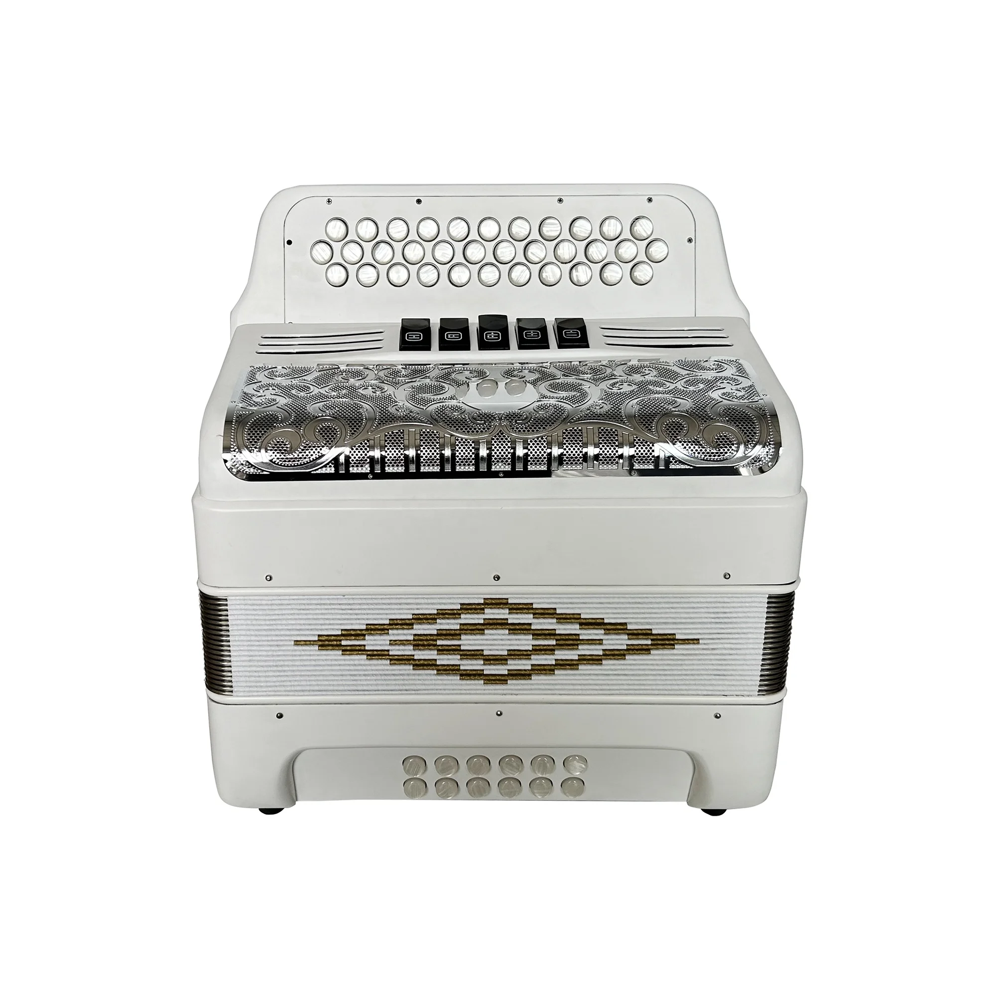 SEASOUND OEM 34 кнопки 12 басов 5 записей Матовые Белые инструмент аккордеон серебряные