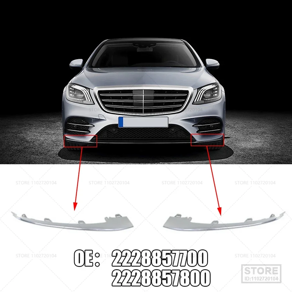 

2228857700 2228857800 Передний бампер автомобиля, левая сторона, хромированная накладка для Mercedes-Benz W222 S Class 2018 2019 2020