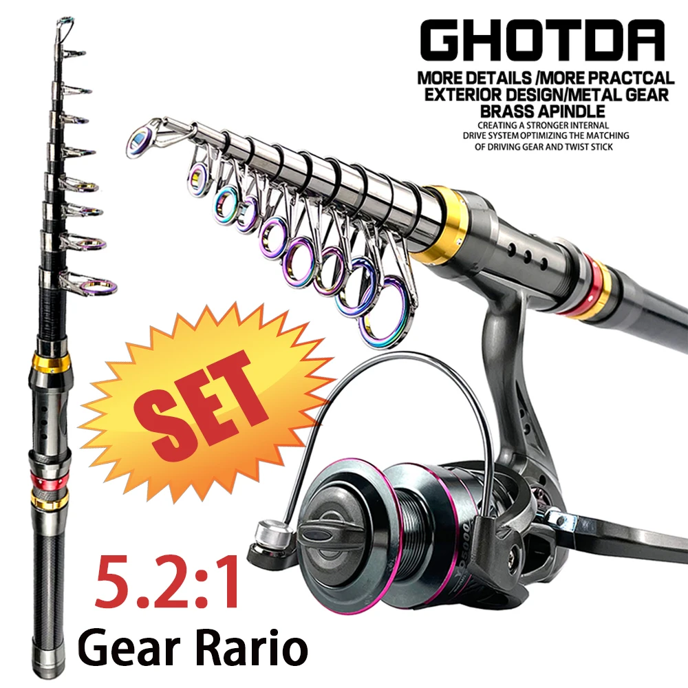 Новинка набор морских удочек GHOTDA метательные удочки дальнего действия и
