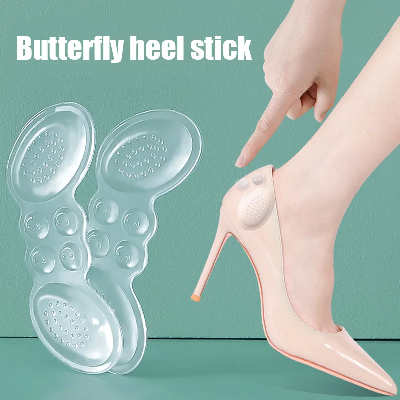 

Women Insoles Foot Protector Sticker Heel Pads Transparent Pad Insert Foot Care High Heel Shoes Pain Relief Adjust Size Adhesive