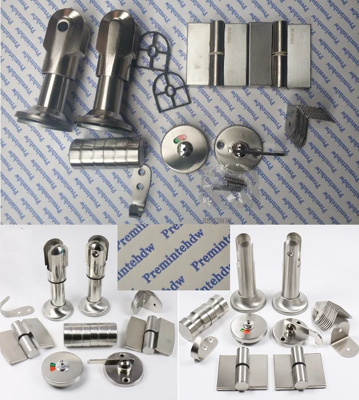 

Public Toilet Restroom Bathroom Stainless Steel Partition Hardware fittings set Hinge Bracket Holder Hook Red Green Indicator