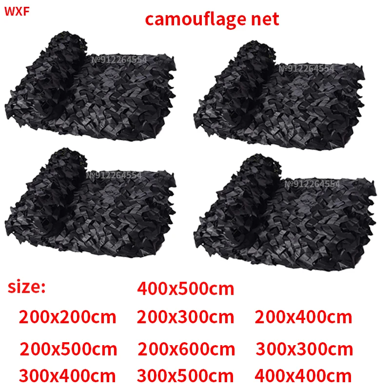 

Military camouflage net black camouflage net size 2x2m/2x3m/2x4m/2x5m/2x6m/3x3m/3x4m/3x5m/4x4m/4x5m