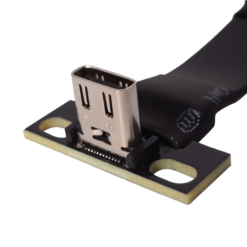 Фото ADT 20 Гбит/с USB3.2 Gen2 Тип C к плоскому удлинительному кабелю Type-C 90 локоть USB-C Мужской Женский OTG Data FPC FPV Шнур для аэрофотосъемки №3