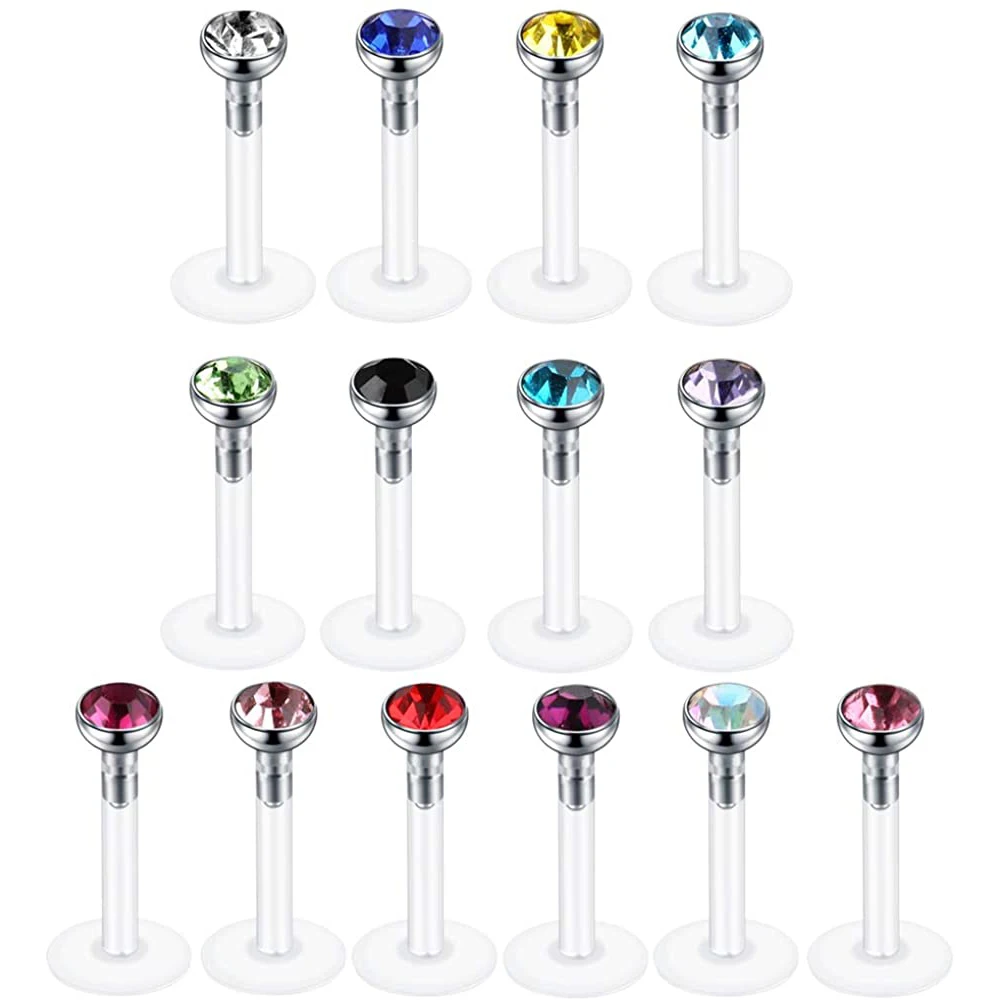 

10pcs Labret Lip Rings Bioflex Labret Tragus Helix Cartilage Earring Stud Medusa Monroe Piercing