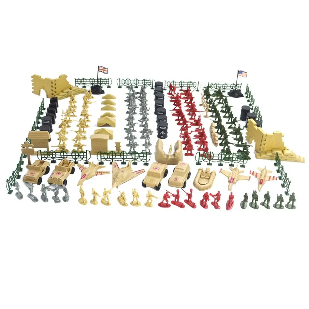 

260pcs Soldiers Playset W/ Wall Flags Good Parent-child Games