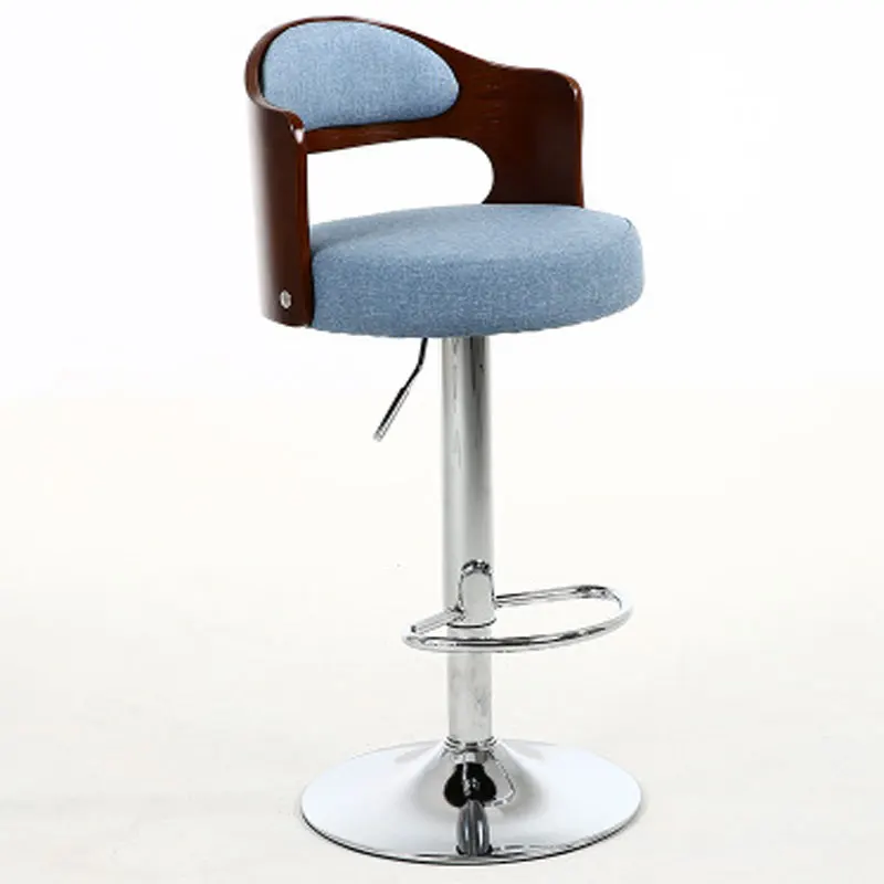 

Royal Smith Xuan Simple Bar Chair Retro Rotating Lift Solid Wood Bar Chair Home High Foot Bar Stool Ballroom Front Desk Chair