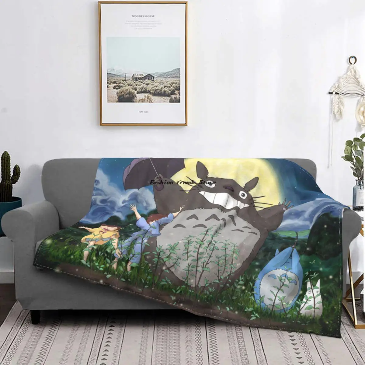 

My Neighbor Totoro Blanket Cover Velvet Japanese Anime Mei Satsuki Ultra-Soft Throw Blankets for Bedroom Sofa Bed Rug