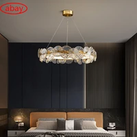 luxury led chandelier creative lotus leaf study bedroom crystal lamp living dining room bedroom simple fixtures restaurant