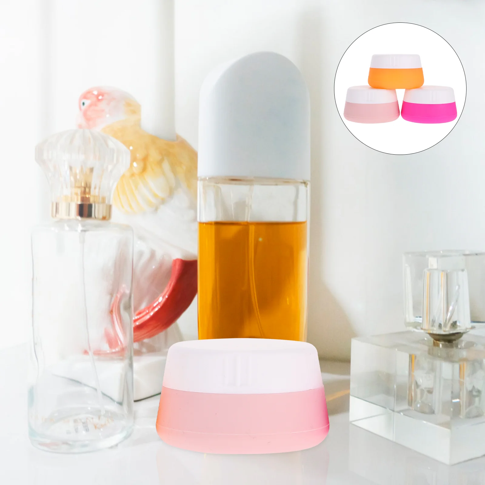 

3 Pcs Silica Gel Bottle Travel Container Multifunction Household Sample Case Multi-function Jar Cream Supply