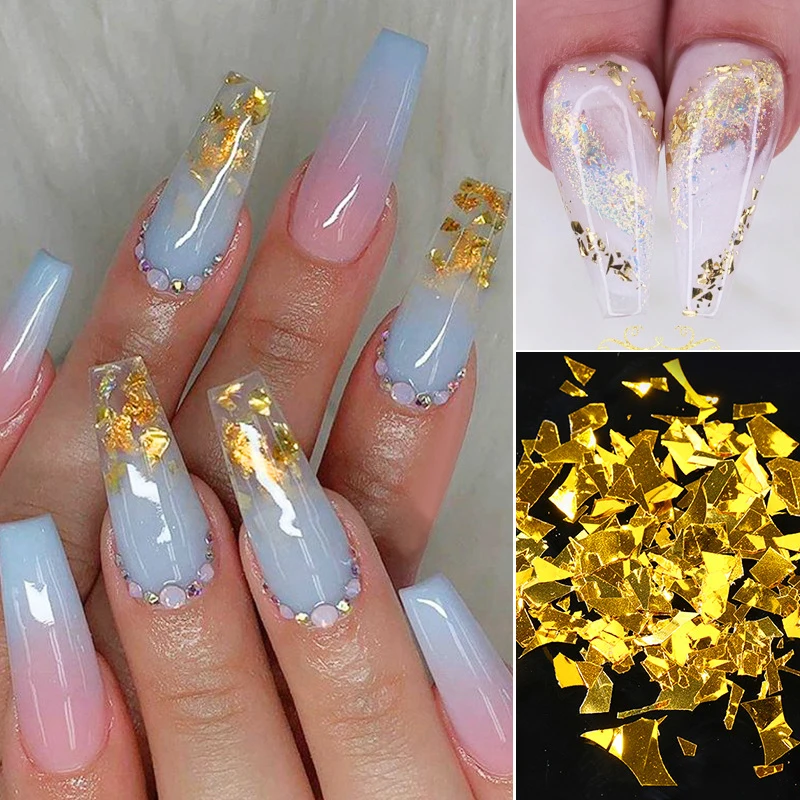 Блестки для ногтей карамельных цветов Необычные переливающиеся блестки