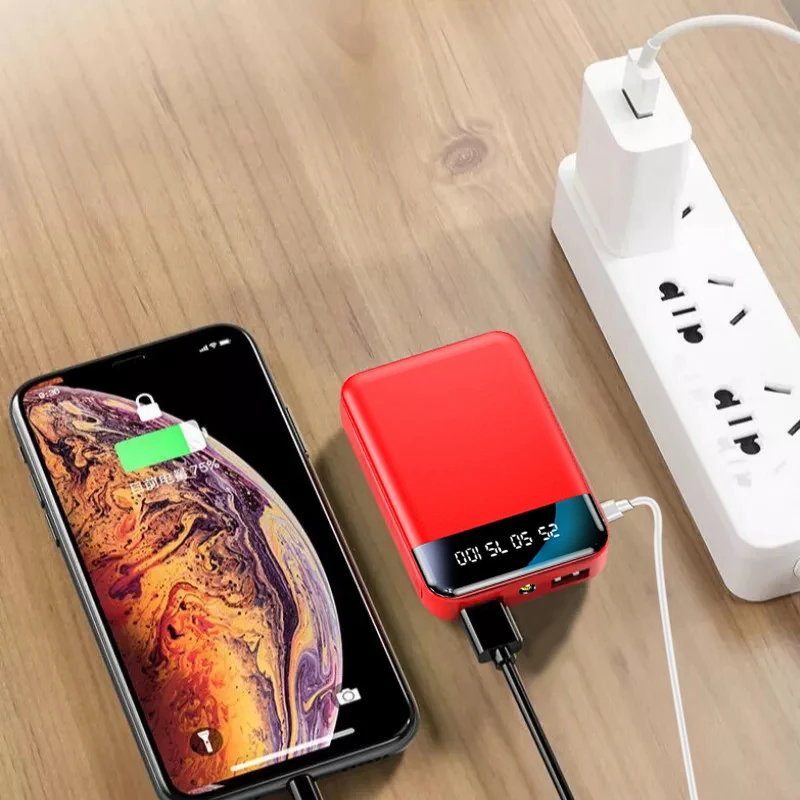 30000mah portable mini 2 usb power bank flashlight digital display external battery cell phone for iphone 12 13 xiaomi android free global shipping