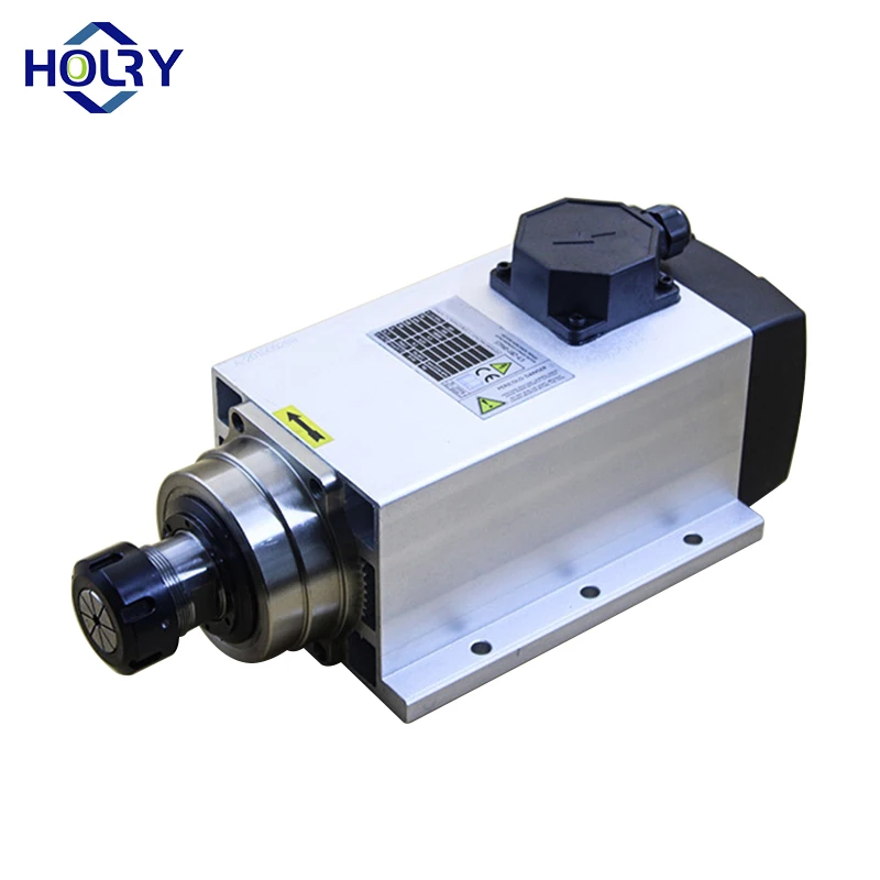 

HOLRY Air Cooled 220V 380V 2.2kw ER20 300HZ 4 Bearings Square 18000RPM Spindle Motor For Woodworking