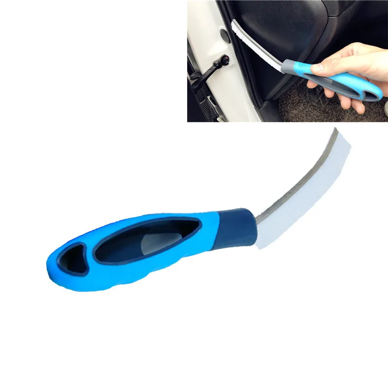 

Blue Color Automobiles Door Window Seal Strip Cleaning Brushes Multipurpose Hand-held Groove Gap Cleaning Tools