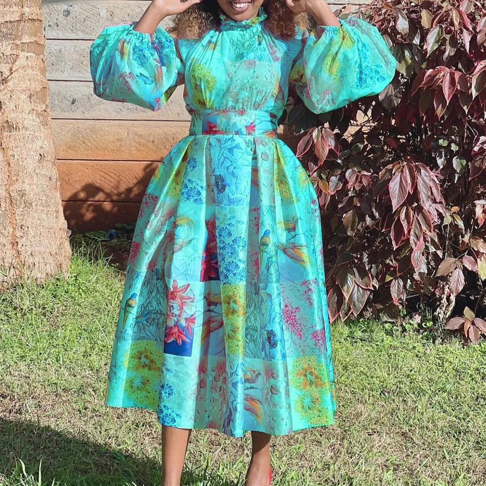 Plus Size Floral Women Dress Patchwork Print Elegant Loose Cloth Casual Luxury Long Robe 2023 Summer Evening Party New In Dress