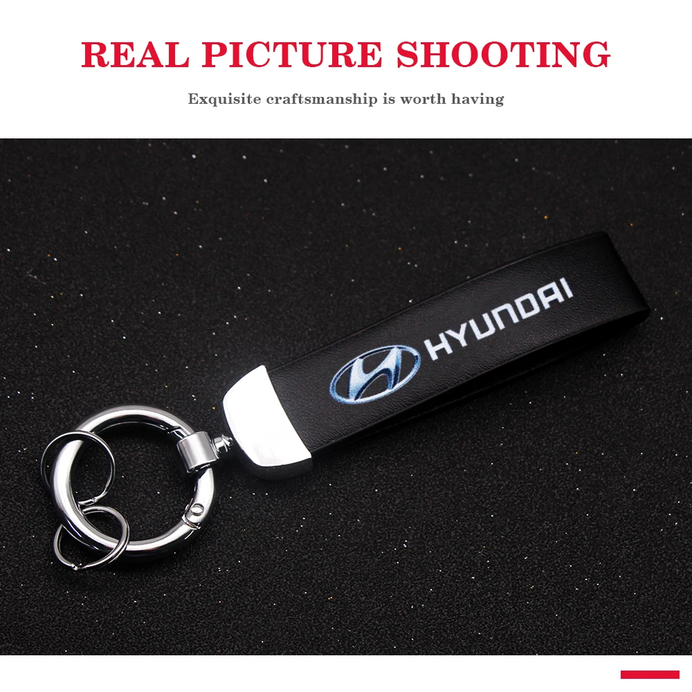

Leather Car Printing Keychain 3D Metal Keychain Car Logo Keychain Accessories Gifts For Hyundai Santa Fe 2013 Accesorios Ect.