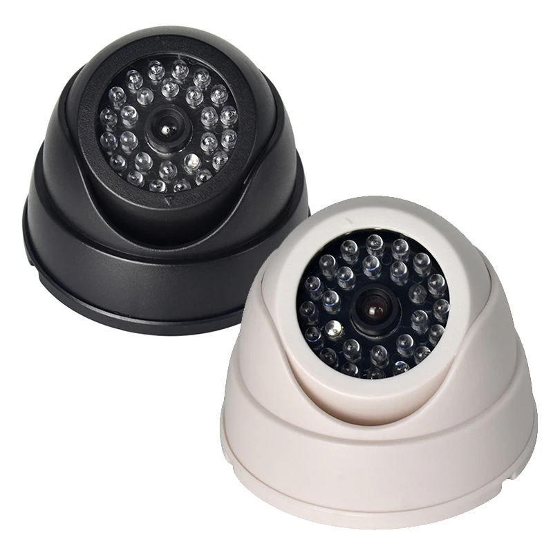 

Fake Cctv Security Camera Creative With Flashing Red Led Lights Dome Dummy Camera Plastic Wireless Dummy Fake Security Camera