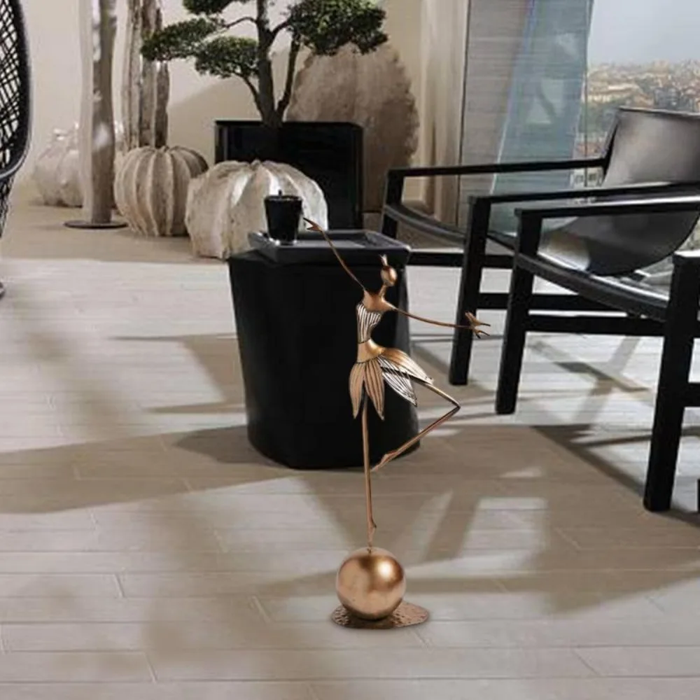 

Waterproof Metal Garden Statues Ornament New Can Stand Upright Metal Metal Ballet Girl Sculpture Dance Girl Ornaments Outdoor