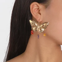personalized earrings butterfly hollow creative fashion earrings metal exaggerated resin earrings female