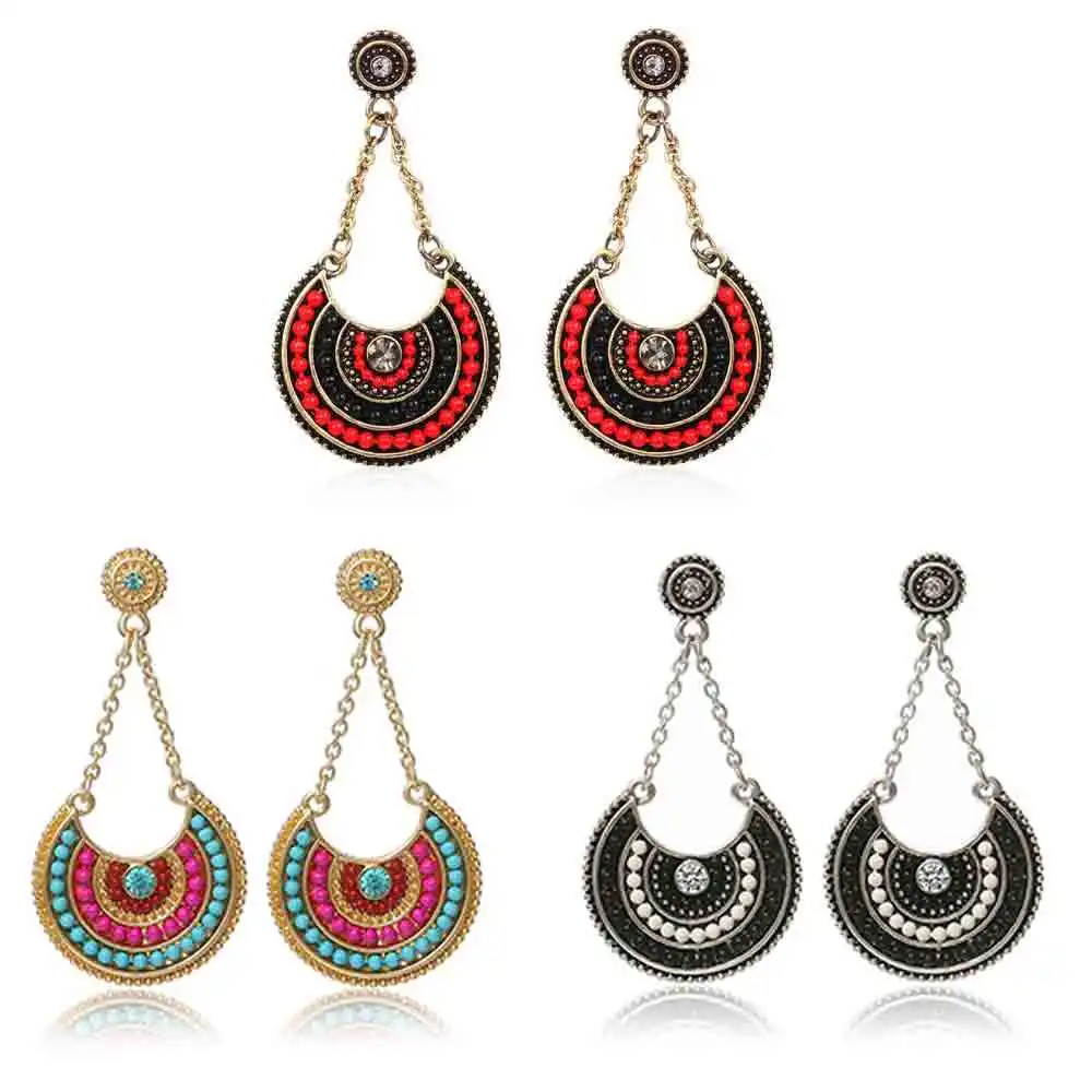 

Bohemia ful Crystal Resin Beads Long Dangling Earrings For Women Lady Gifts 2023 Ethnic Vintage Jewelry