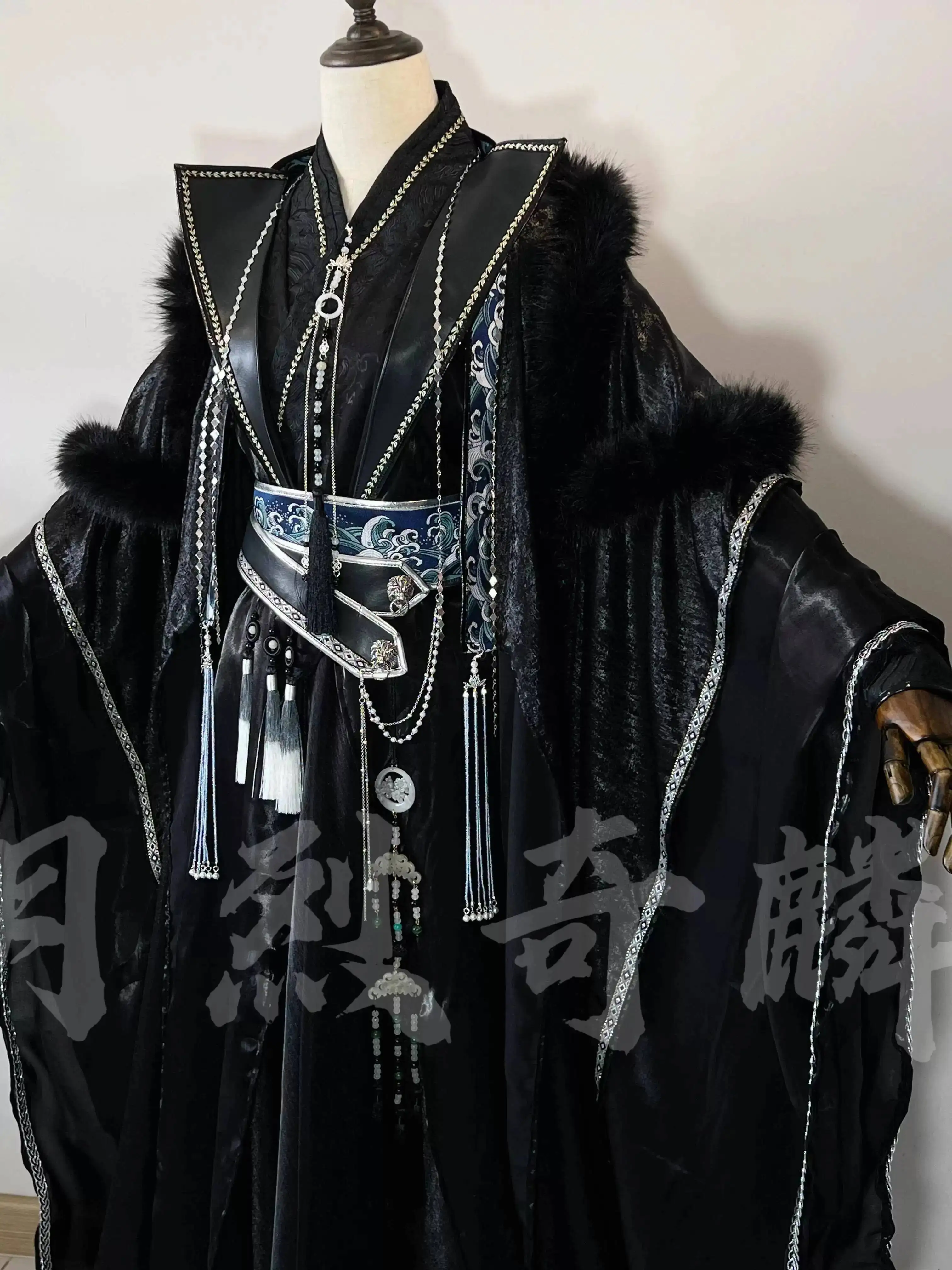 Фото Er Ha Blackwater Mo Ran Shen Gongnbao MDZS Dark Lan Wangji Универсальная одежда для косплея Костюм для выступлений Яркая луна Набор для Хэллоуина №2