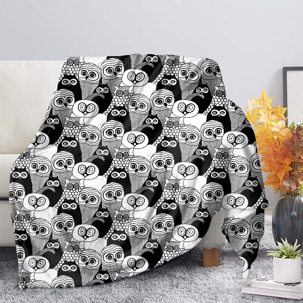 

Owl Flannel Throw Blanket Super Soft Lightweight Fleece Blanket Gift for for Bed Sofa Couch Blanket King Queen Size Teenage Girl