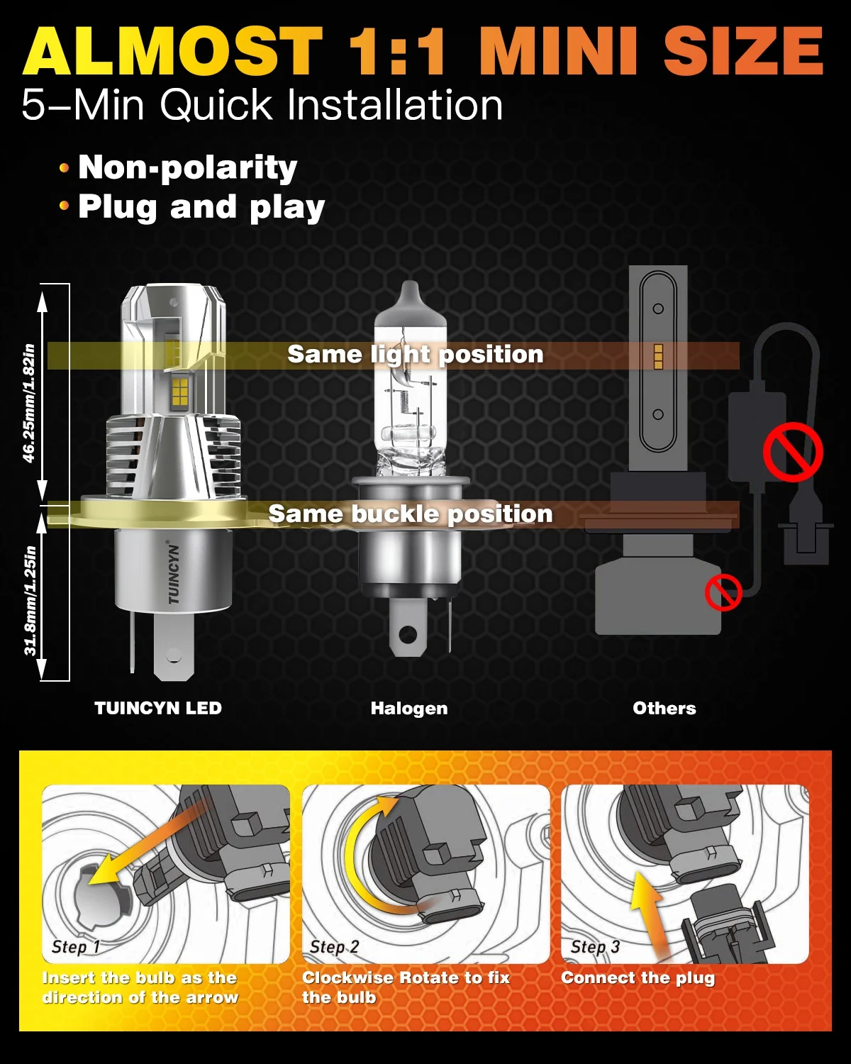2 шт. автомобильные лампы Canbus 9003 2012 лм 2023 ~