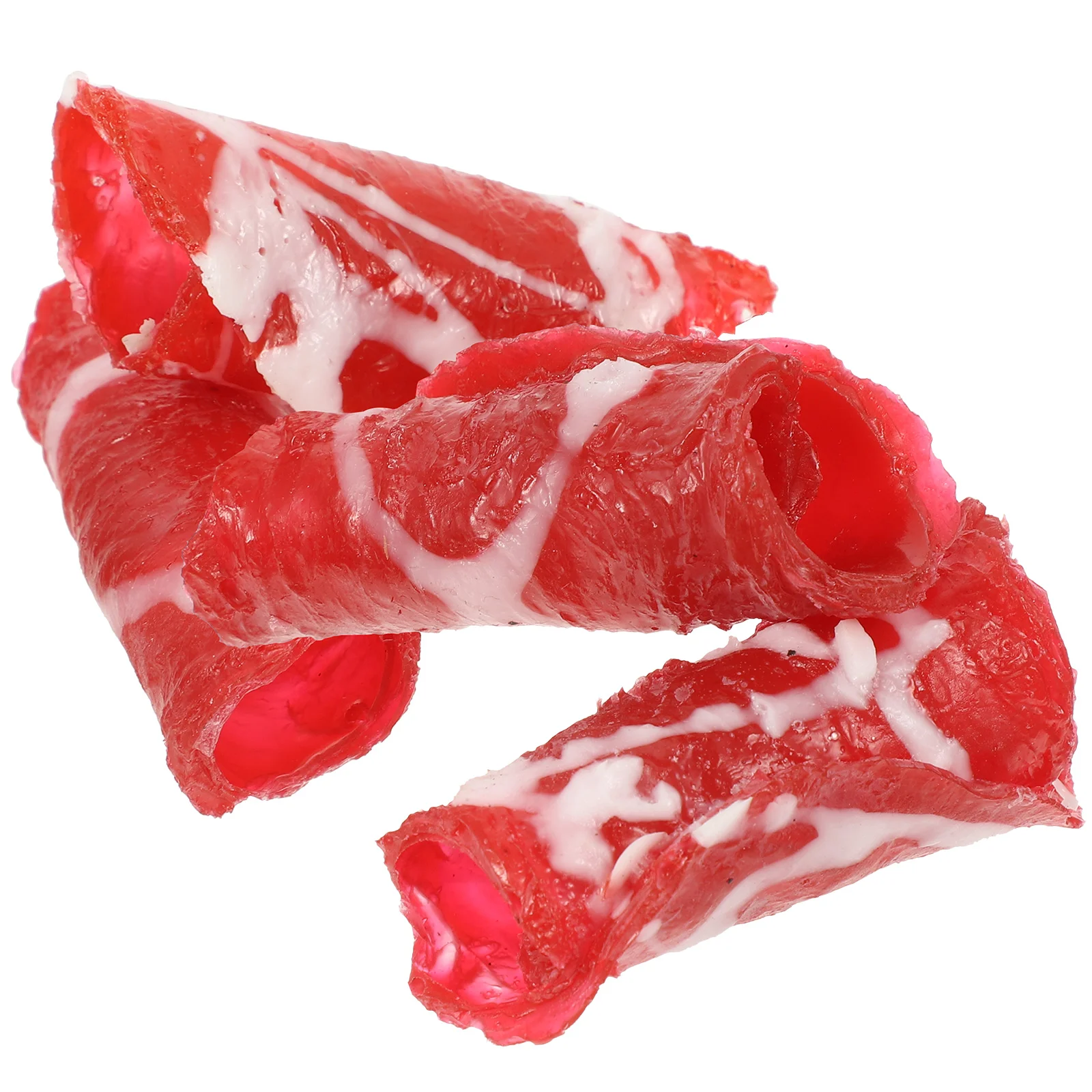 

4 Pcs Artificial Cake Simulation Meat Roll Dining Room Decor Food Samples Beef Display Realistic Fake Ornament Child